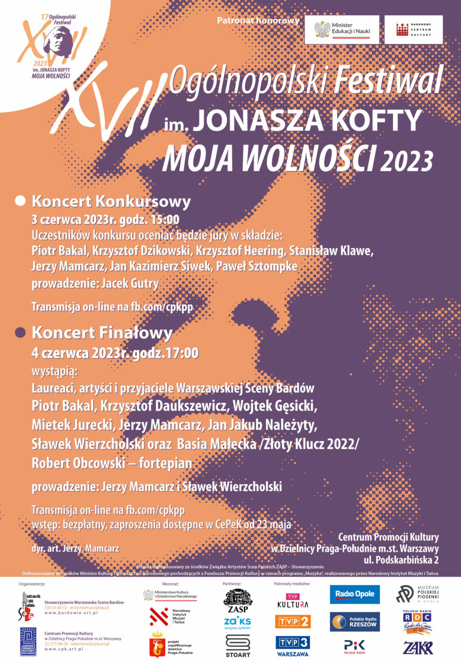 XVII  Ogólnopolski Festiwal im. JONASZA KOFTY 2023 – wejściówki rozdane